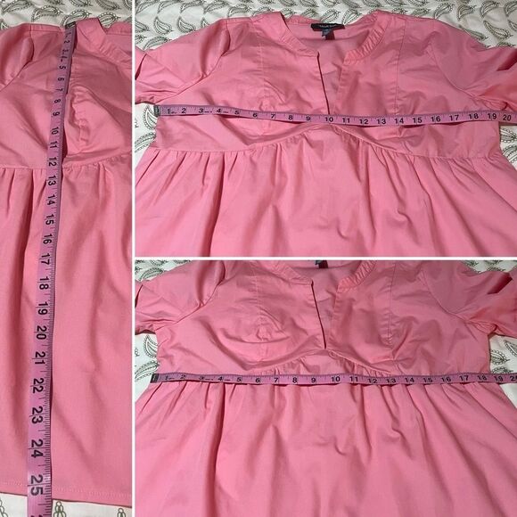 Modcloth Never Better Y-Neck Cotton Top Pink Peplum Blouse M NWT - Picture 11 of 11